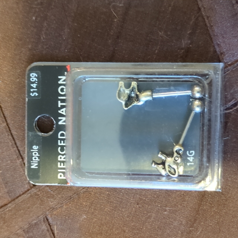 Pierced Nation 9/16 14 Gauge Elephant Nipple Rings 2pk Silver Tone - 14g New - Picture 2 of 4